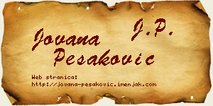 Jovana Pešaković vizit kartica